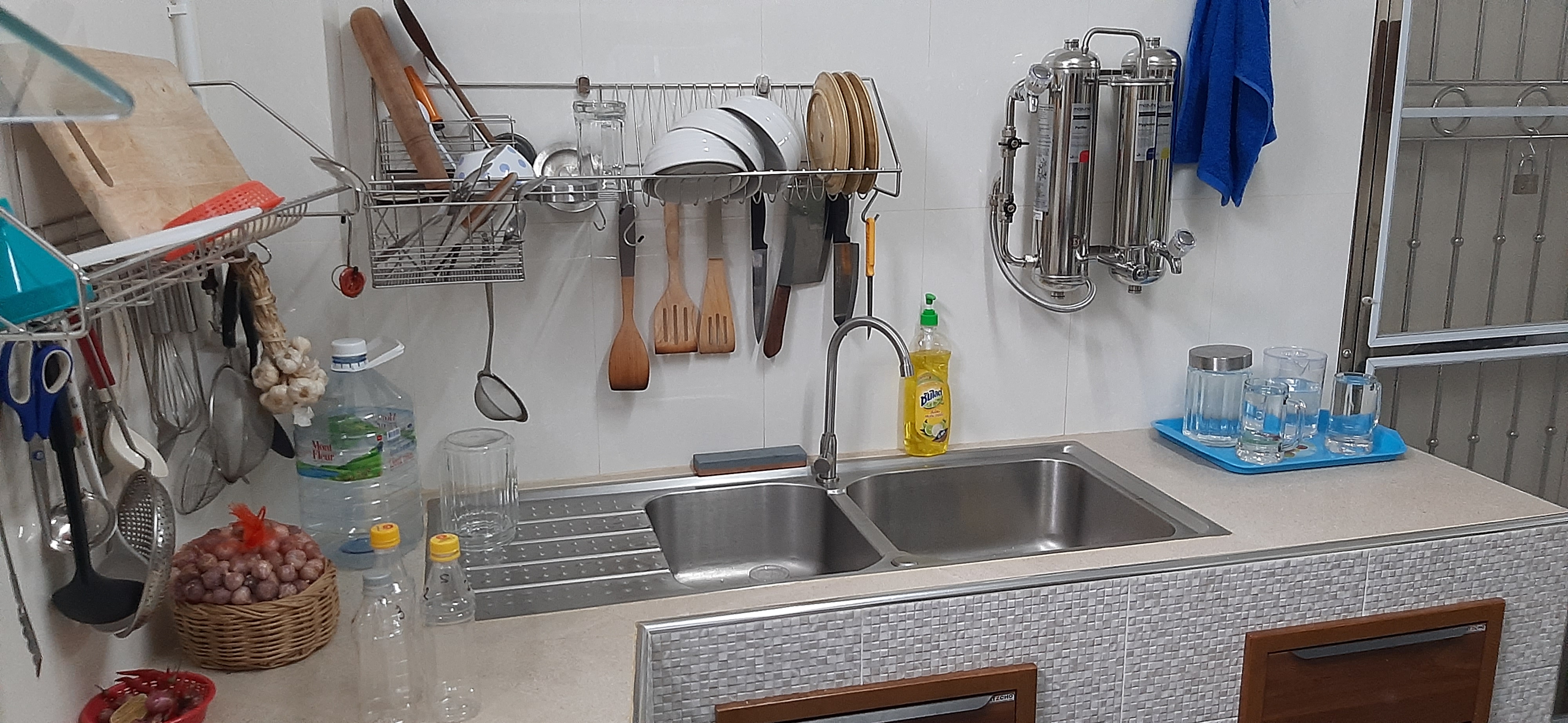 Kitchen sinck with potable water filter